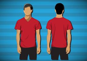 Template shirt v- neck male vector