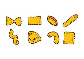 Pasta Various Doodle Icons vector