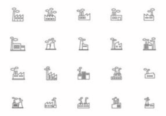 Smoke Stack and Factory Vectors