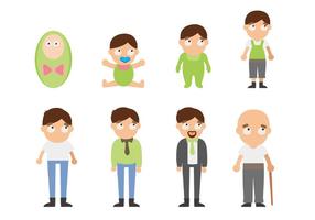 Free Man Lifecycle From Birth to Old Age Vector