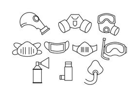 Respirator Line Icon Vector