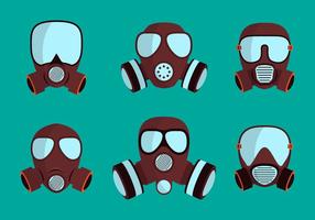 Set of gas mask respirator vector