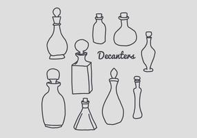 Doodles Of Decanters vector