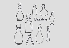 Doodles Of Decanters vector