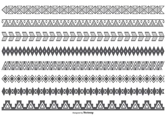 Vector Ethnic Style Border Shapes