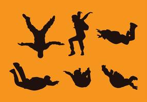 Skydiving Silhouette Model Free Vector