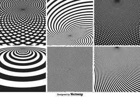 Abstract Monochrome Psychedelic Circular Vector Patterns