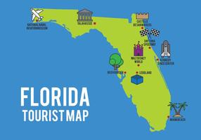 Cartoon Map Of Florida State vector