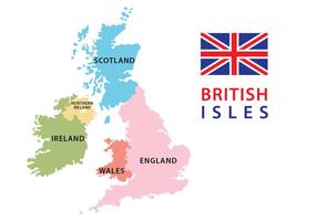 Mapa de Islas Británicas vector