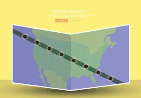 Ilustración de mapa de ruta de Eclipse solar de EE.UU. vector