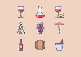 Iconos de vino gratis vector