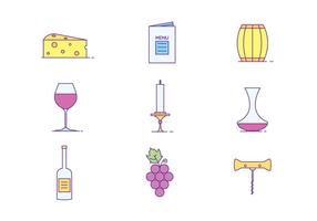 Iconos De Vino vector