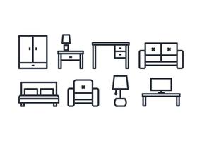 Iconos de muebles vector