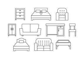 Muebles gratis Icono Línea Vector