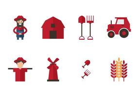 Peasant Icon Set vector