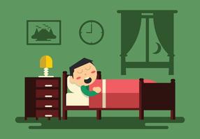 Man Sleeping In A Room Vector 