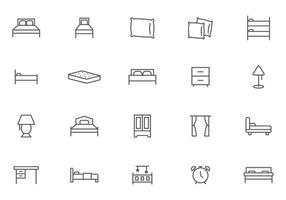 Free Bed and Nighttime Vectors