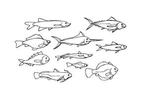 Free Fish Sketch Icon Vector 