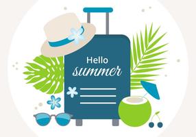 Free Design Vector Summer Time Greeting Card