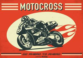 Motorcross Retro Vector Poster