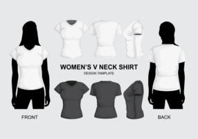 Women’s V Neck Shirt Template vector