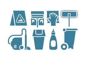 Cleaning tool vector icons