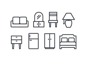 Pack de Iconos de Muebles vector