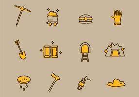 Iconos del icono de la mina de oro vector