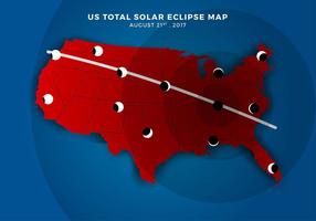 US Total Solar Eclipse Path Map Free Vector