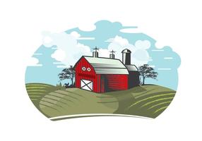 Red Barn Illustration vector