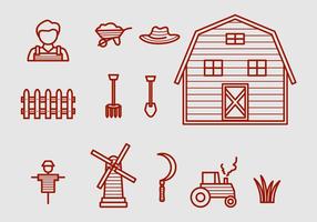 Iconos del vector de la granja