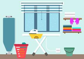 Laundry And Ironing Vector 