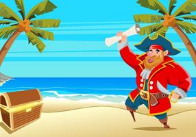 Pirate on the Beach Vector 