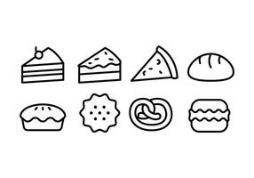 Conjunto de iconos de pan y panadería vector
