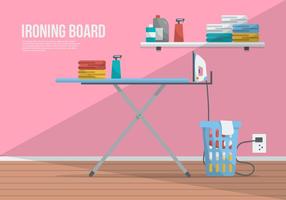 Ironing Board With Laundry Vector Illustration