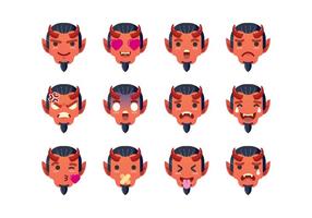 Conjunto de Emoticon Diablo vector