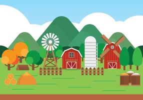 Farm Cartoon Landscape vector