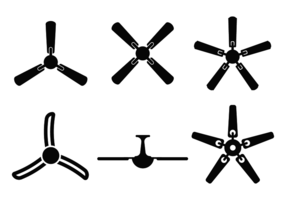 Vector de silueta de ventilador de techo desde la vista inferior