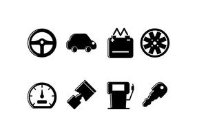 Icono de conjunto relacionado con el coche vector