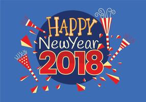 Happy New 2018 Year Greeting Card Vector 