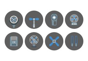 Fan and ventilator set icons vector