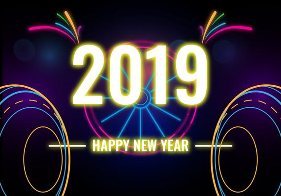 Happy new year 2019 vector