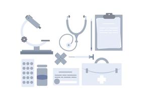 Conjunto de objetos médicos vectoriales vector