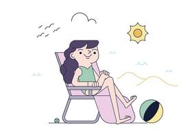 Vector libre de baño de sol