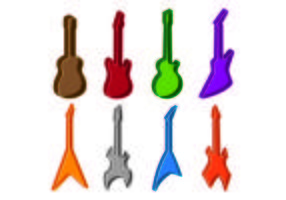 Set Of Guitar Case Icons vector