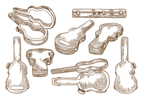 Hand Drawn Guitar Case  vector