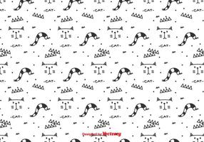 Cat Line Vector Pattern