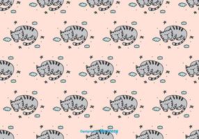 Sleeping Cat Vector Pattern