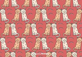 Cats Couple Pattern  vector