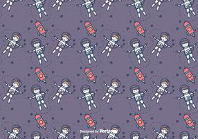 Little Astronauts Vector Pattern